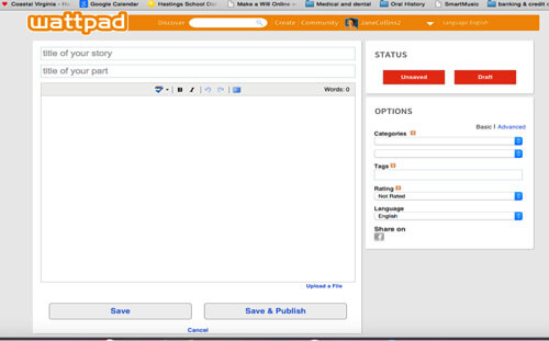 With Wattpad, student writers can create and publish instantly just by typing into the screen