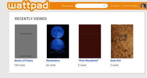 Four "books" of poetry in Wattpad