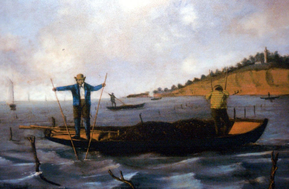 Figure 1. Matthew, Alex. (1853). Oystering at Prince’s Bay. Staten Island Historical Society.